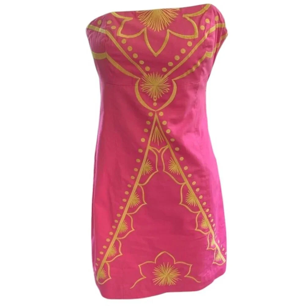 Lilly Pulitzer Bowen Embroidered Dress, Hotty Pink